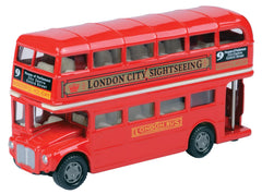 LittleBabyBum London Bus Routemaster diecast front view for display-ready authenticity
