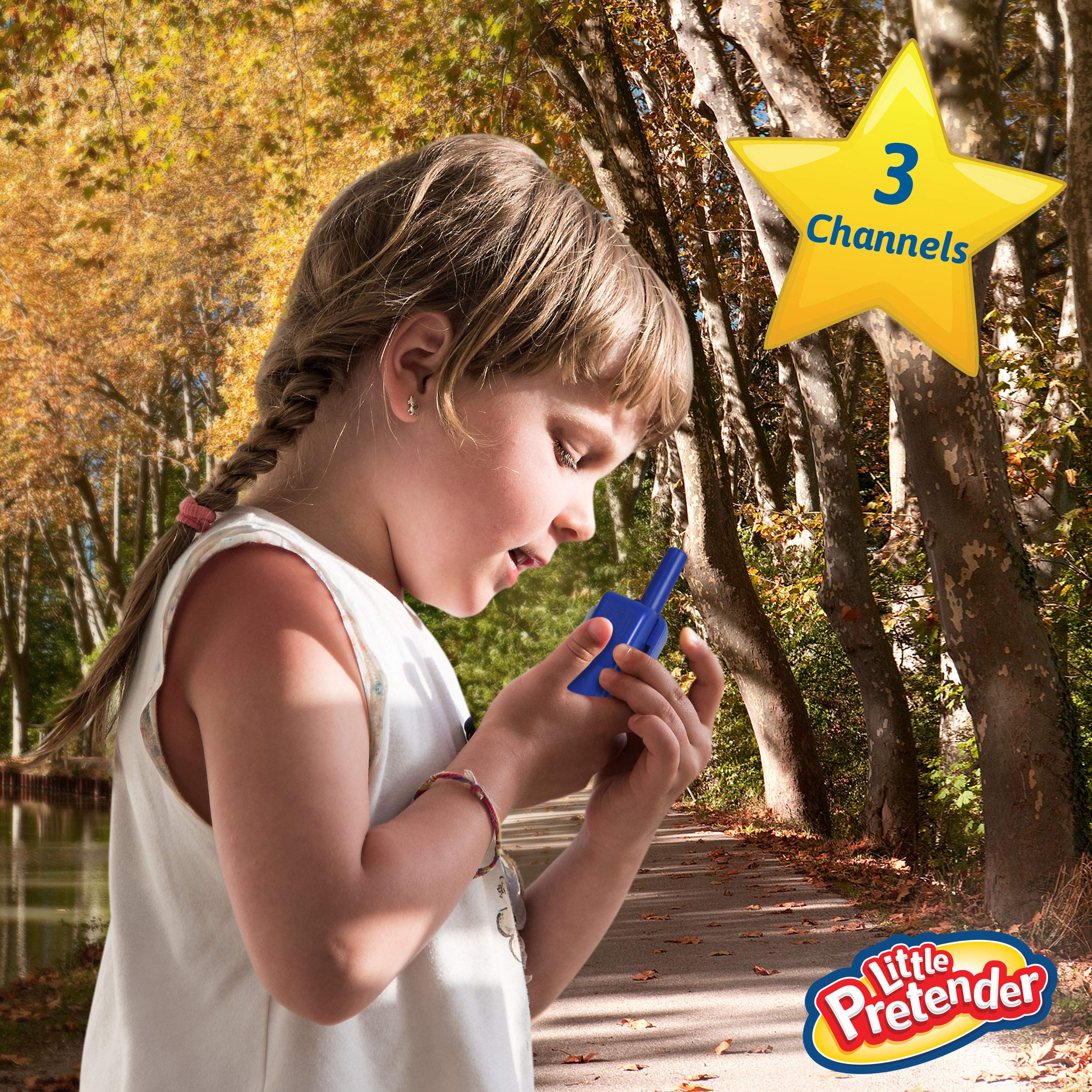 Little Pretender walkie talkie with bright LCD display for easy use.