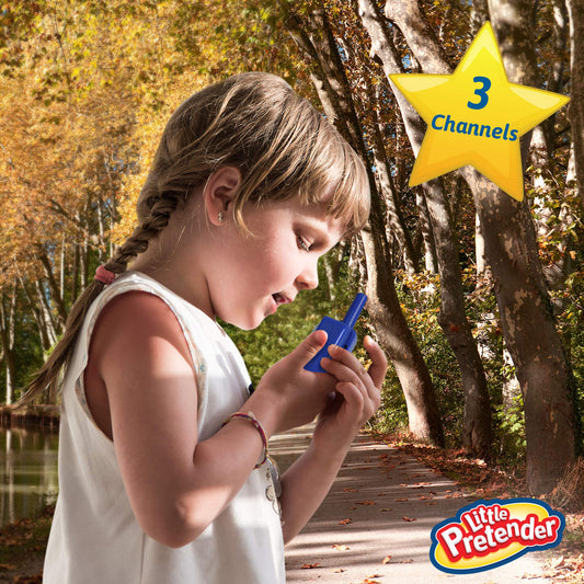 Little Pretender walkie talkie with bright LCD display for easy use.