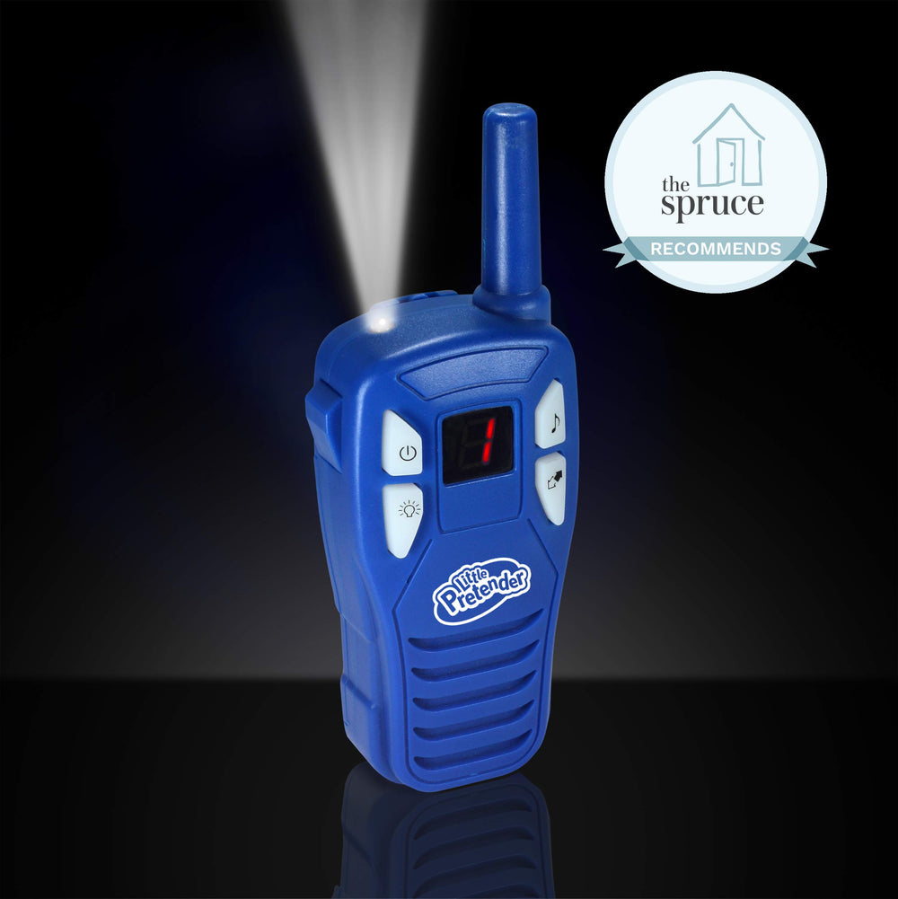 Little Pretender two-mile range walkie talkie designed for kids' outdoor communication.