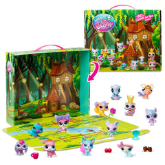 Littlest Pet Shop front packaging showing 12 Furrytail Forest pets and accessories, enticing collectors