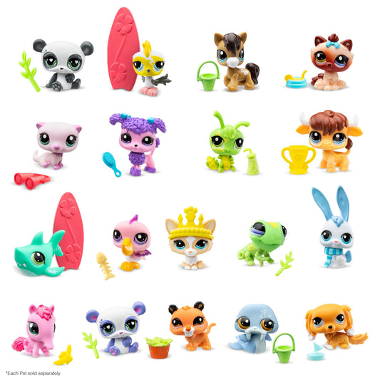Littlest Pet Shop Gen 7 surprise box contents reveal bobblin' head pets and accessories.