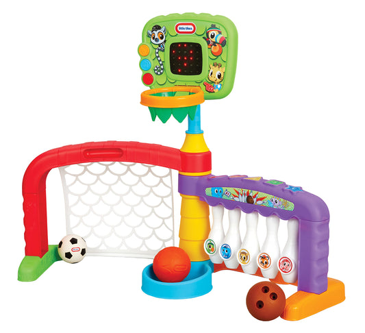 Little Tikes 3-in-1 Sports Zone dunk basket for toddlers supports growing play