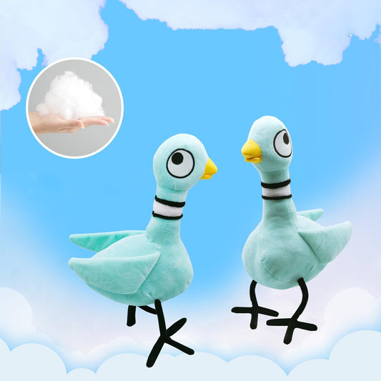 Liulianmifemu pigeon plush side view; portable playtime friend for kids.