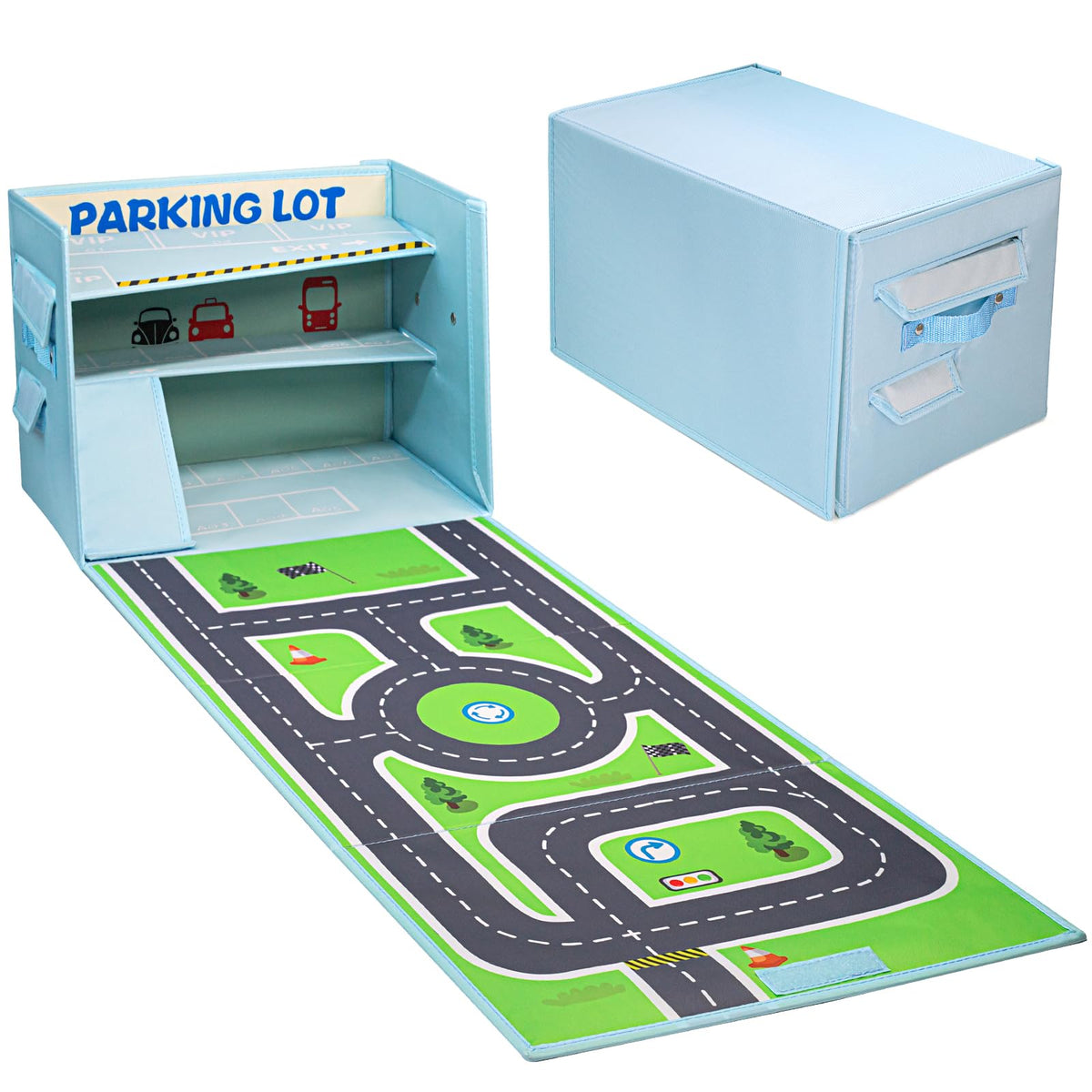 Livememory toy car garage box lid showing integrated storage and lid