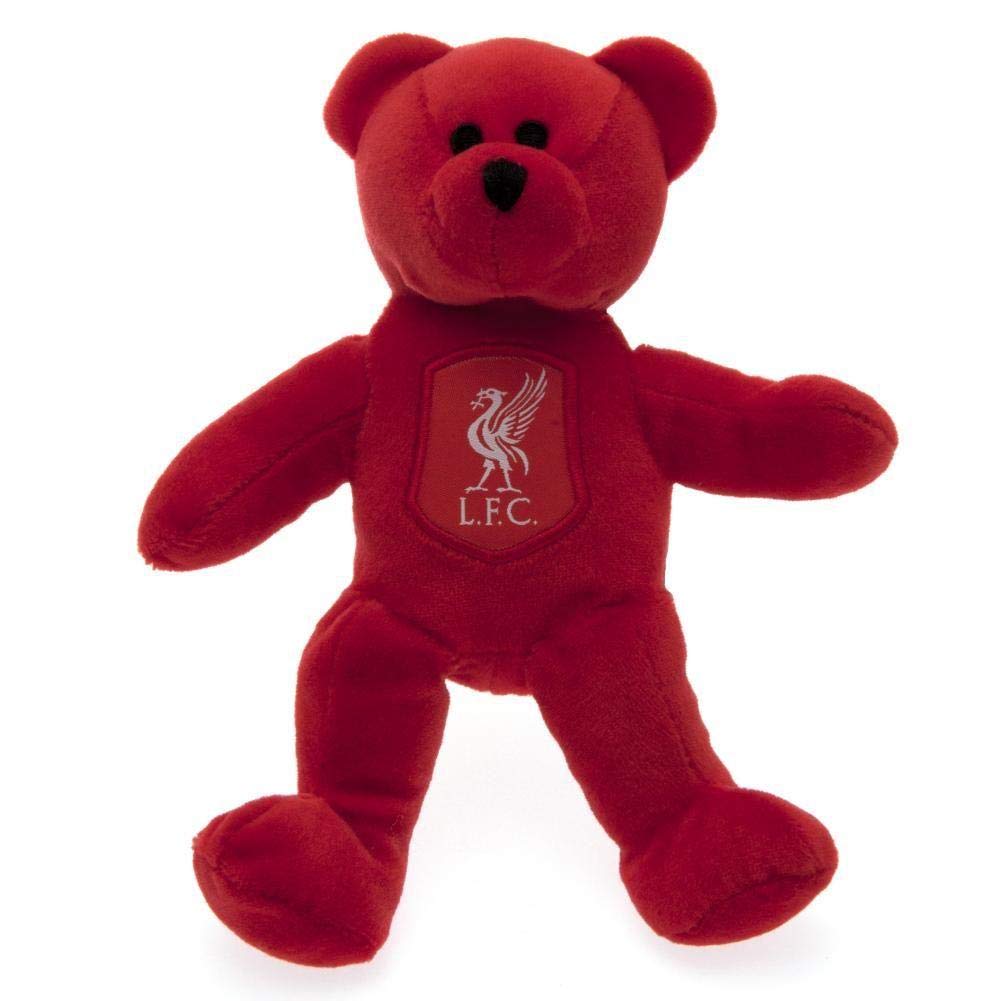 Liverpool FC mini bear front view with crest, ideal for display and gifting.