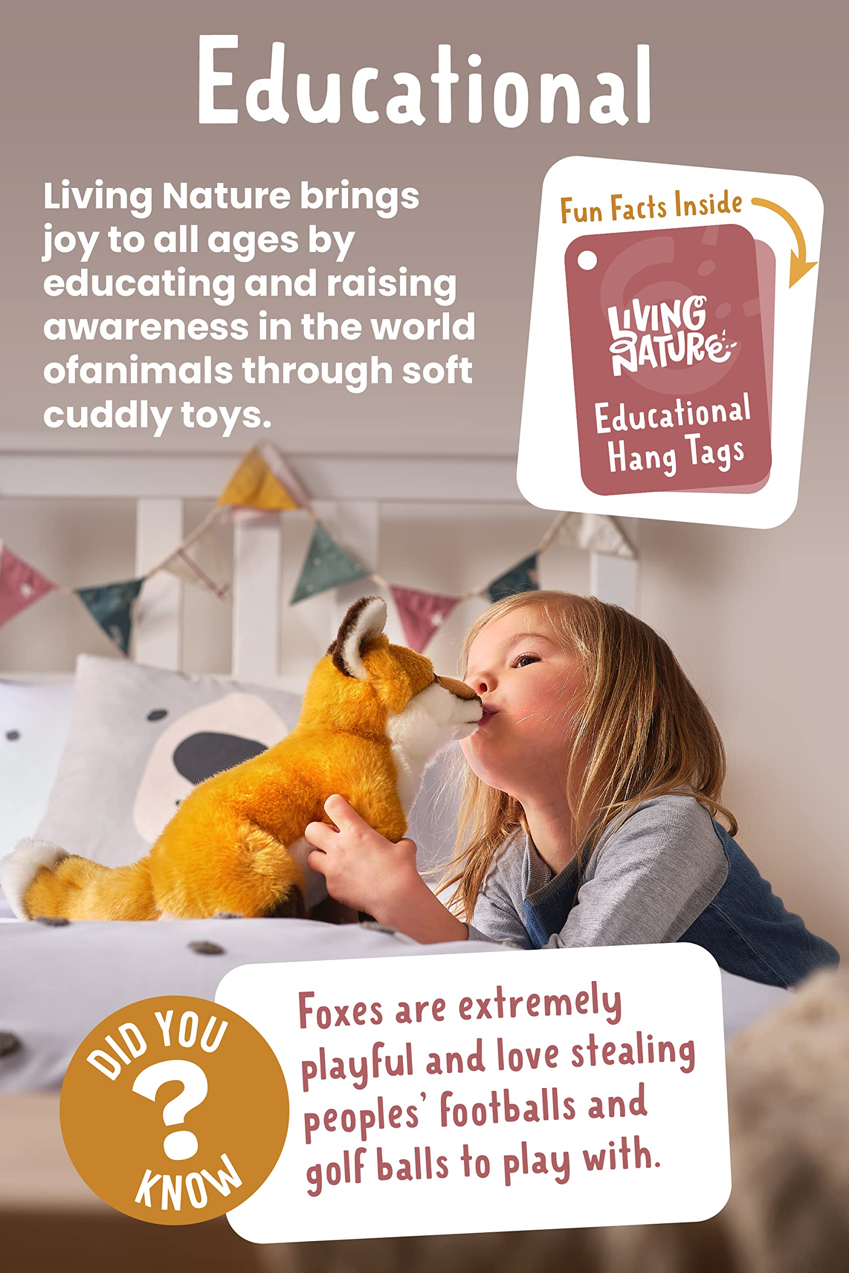 Living Nature educational tag shares fun rabbit facts.