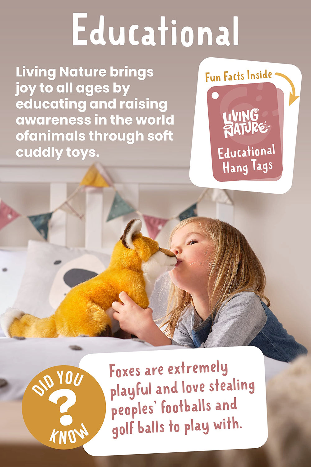 Living Nature educational tag shares fun rabbit facts.