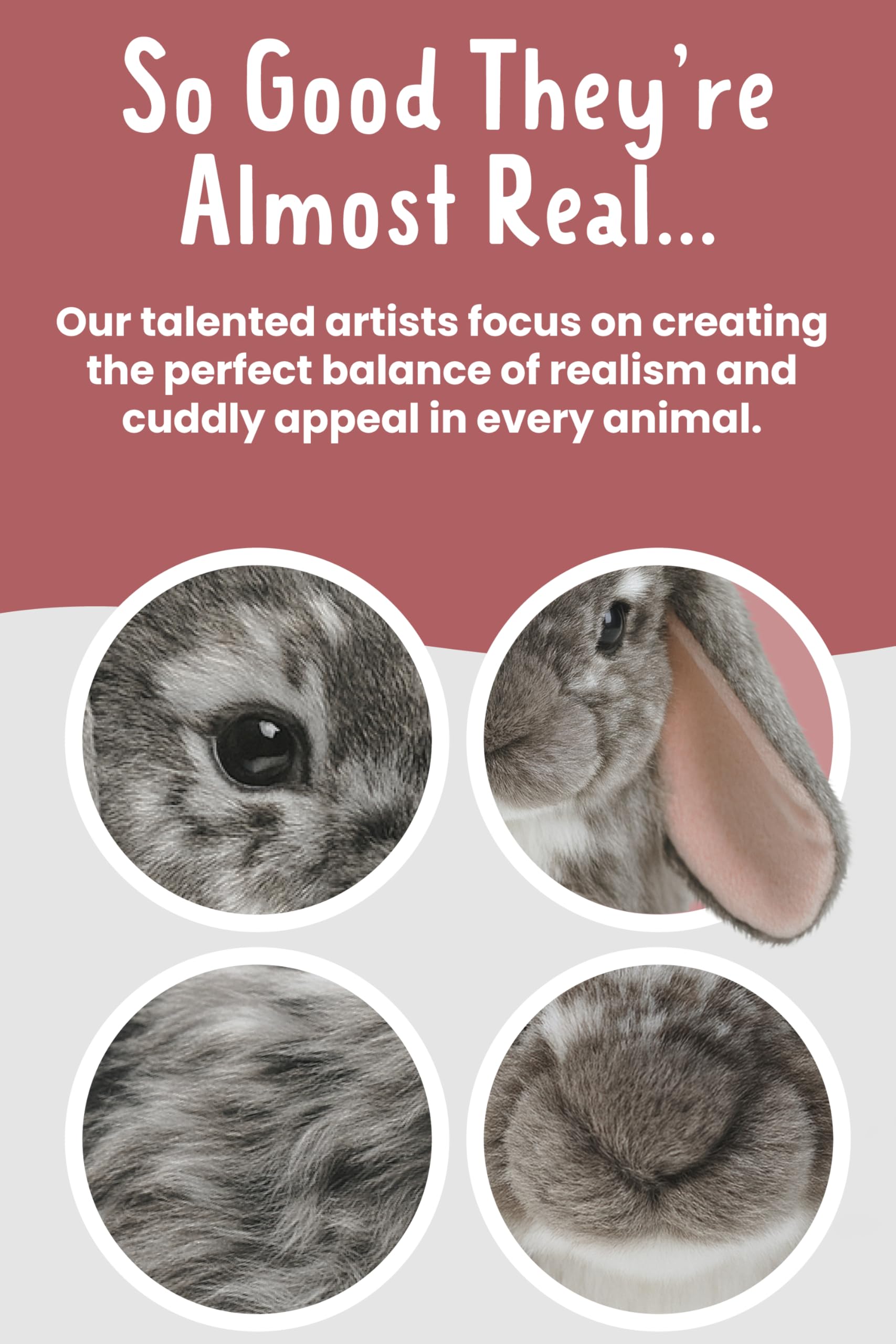 Living Nature plush ears detail displaying authentic lop ears
