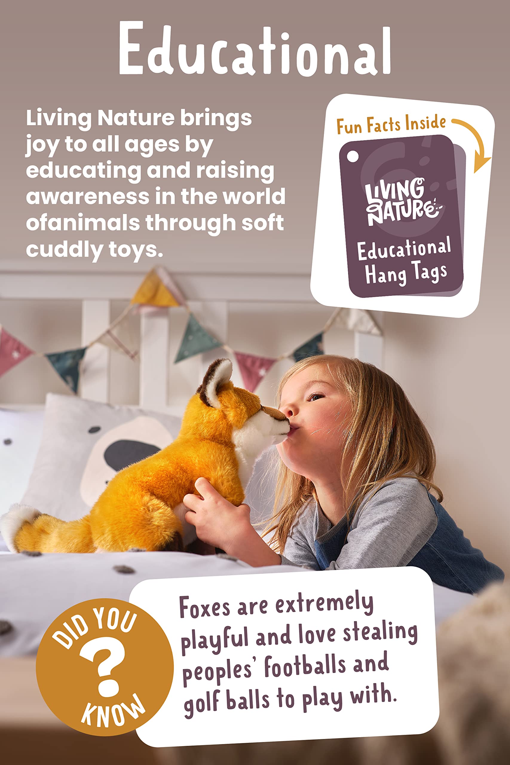 Living Nature Husky educational tag offers breed facts to spark curiosity.