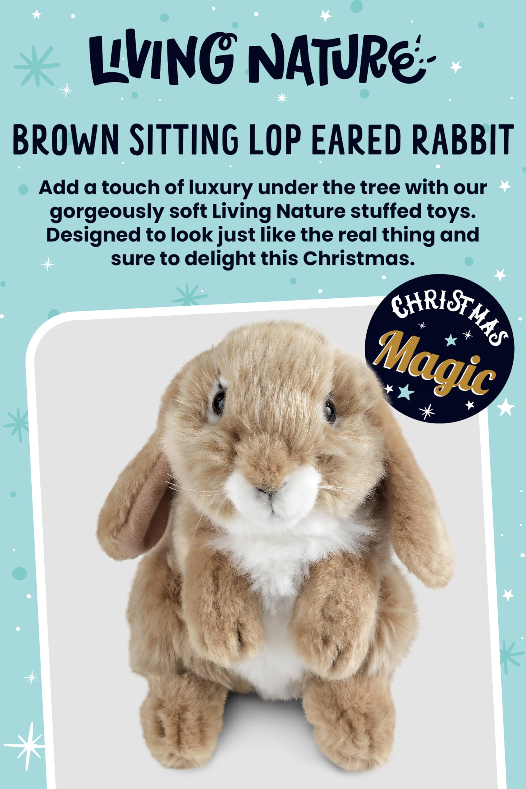 Living Nature soft rabbit toy, 18 cm, gentle feel for kids.