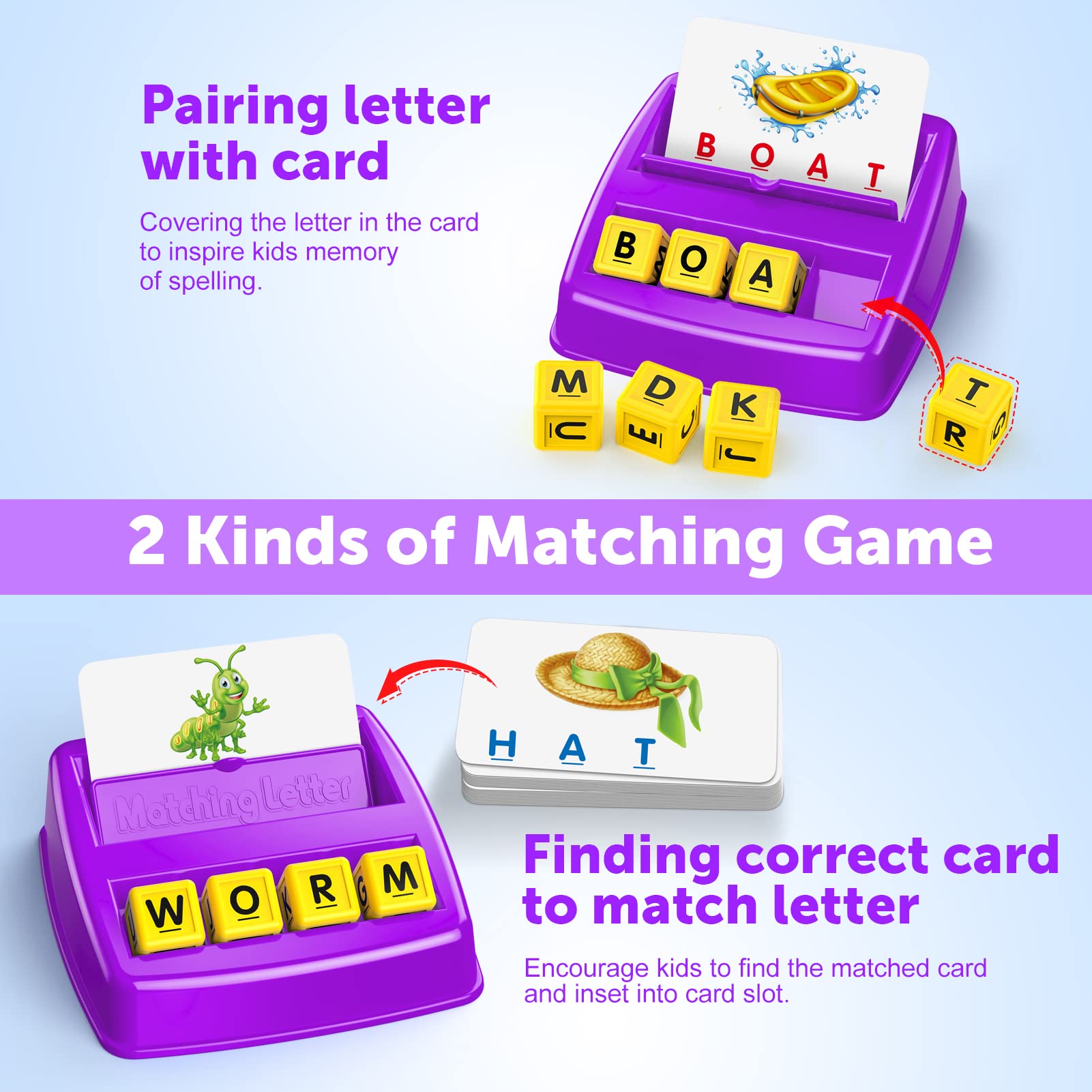 LIWIN LET'S GO letter cubes close-up for word recognition during play