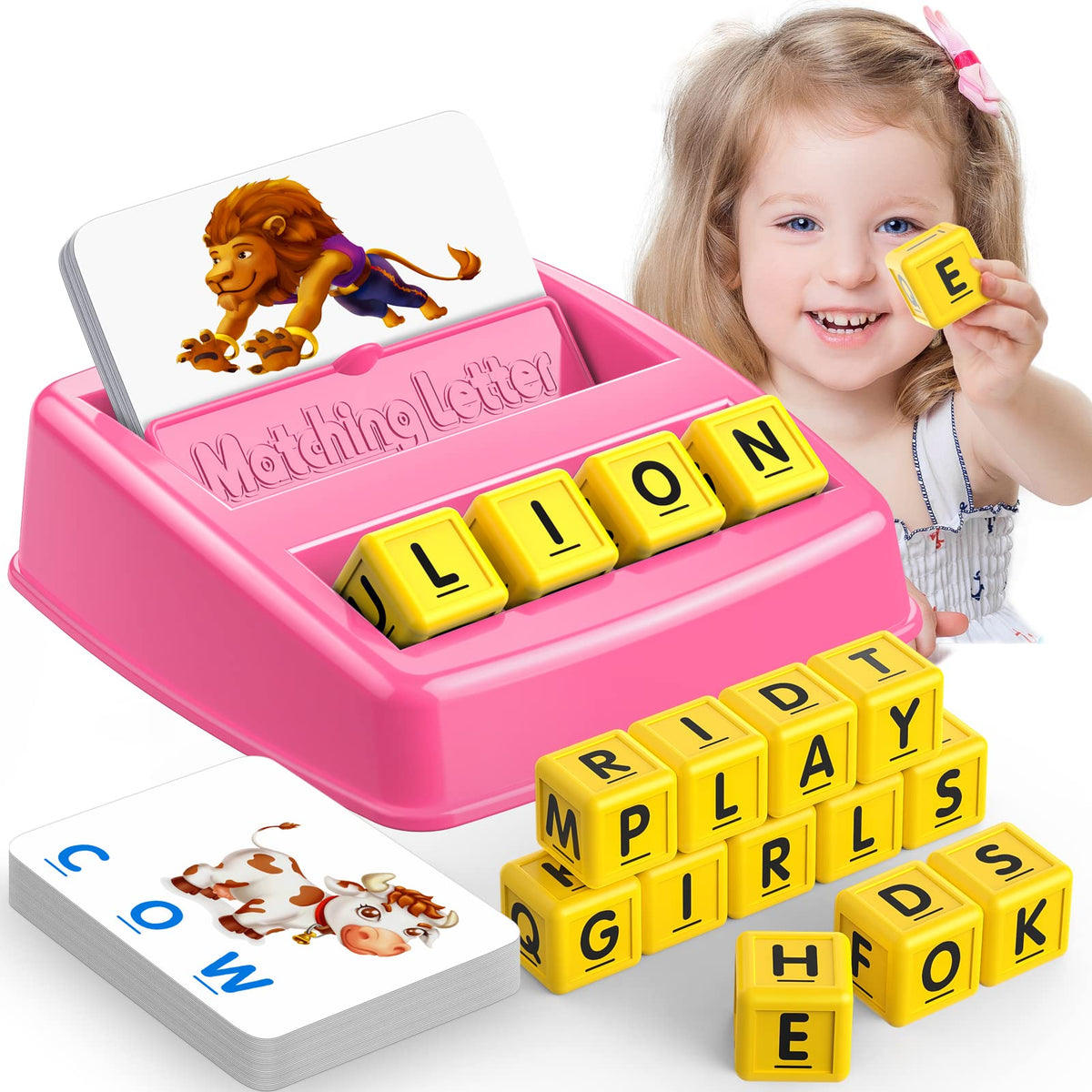 LIWIN LET'S GO! Matching letter game tray and letters ready for spell-practice