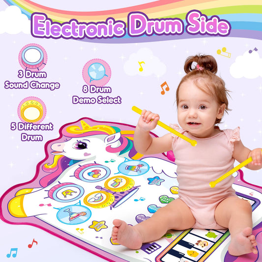 LIWIN LET'S GO unicorn musical mat featuring drums and instrument sounds for imaginative play