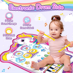 LIWIN LET'S GO unicorn musical mat featuring drums and instrument sounds for imaginative play