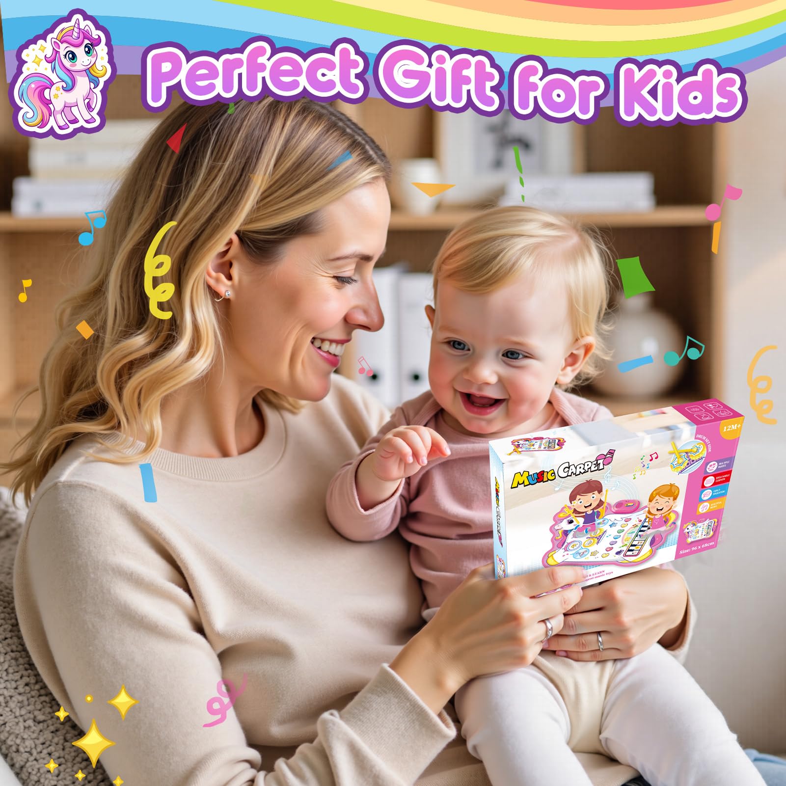 LIWIN LET'S GO unicorn musical mat gift-ready packaging for gifting