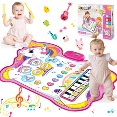 LIWIN LET'S GO unicorn musical mat with colorful piano keys for early music exploration