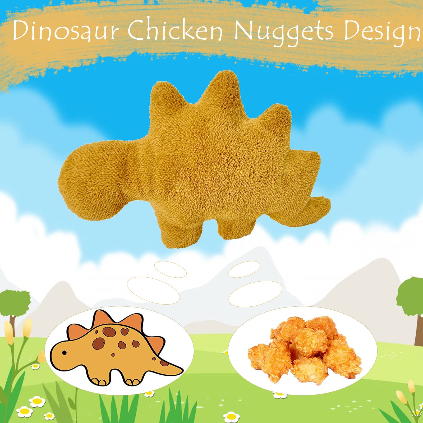 Lixzuch dino nugget pillow plush as a party favor or gift-ready decor