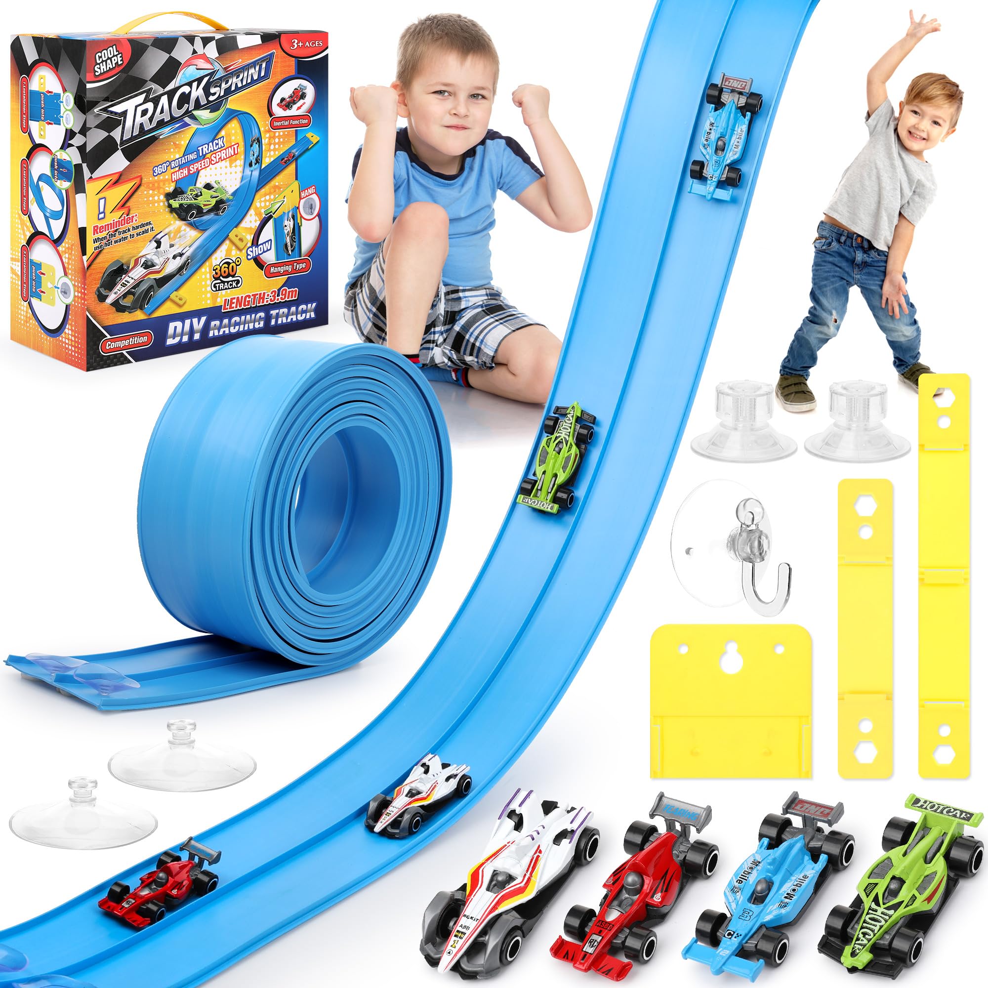 Liyauui flexible race track, 15ft rolled for easy storage and portability.