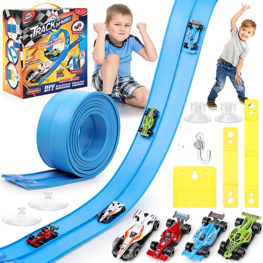Liyauui flexible race track, 15ft rolled for easy storage and portability.