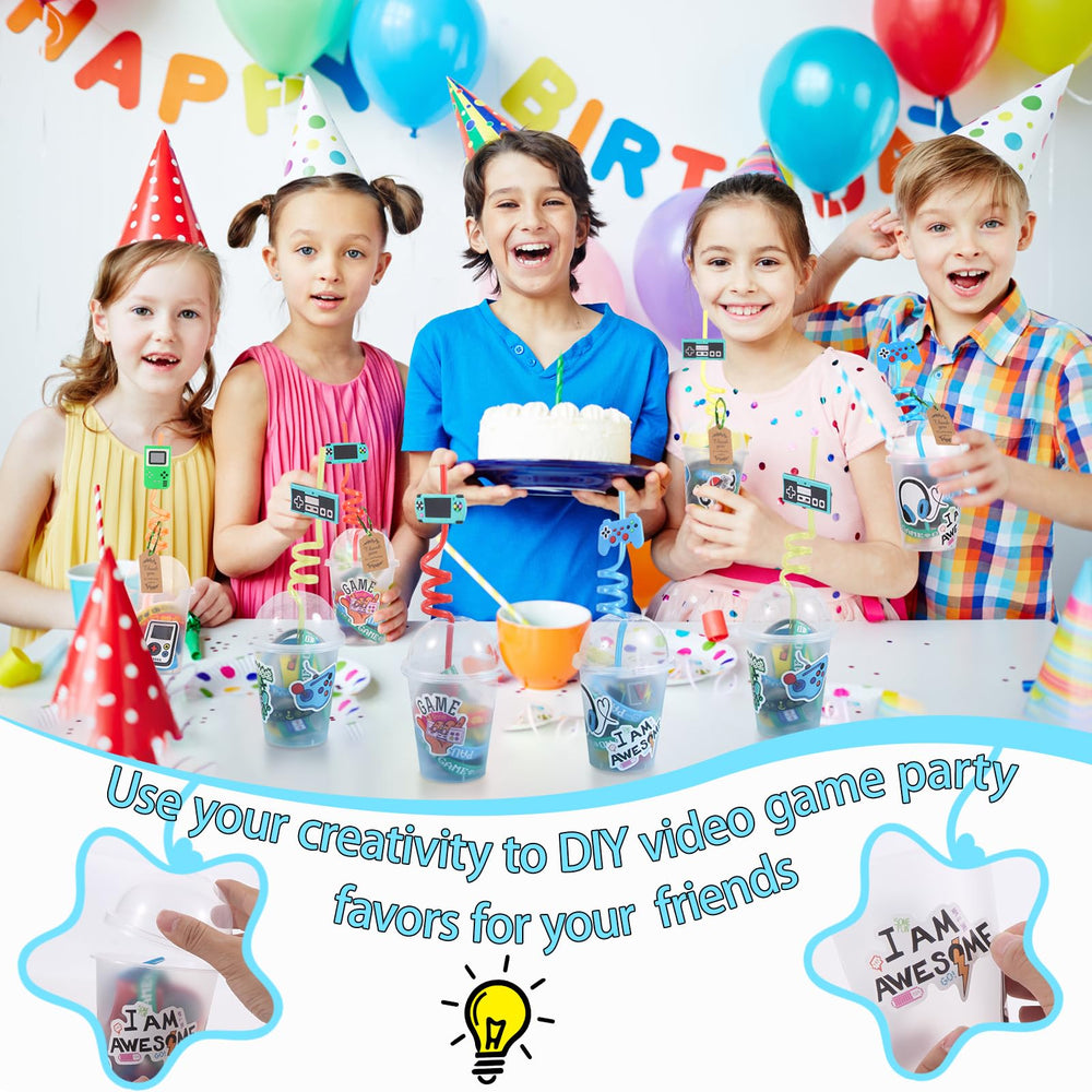 LiYiQ gamer stickers and tags for decorating cups and bags.