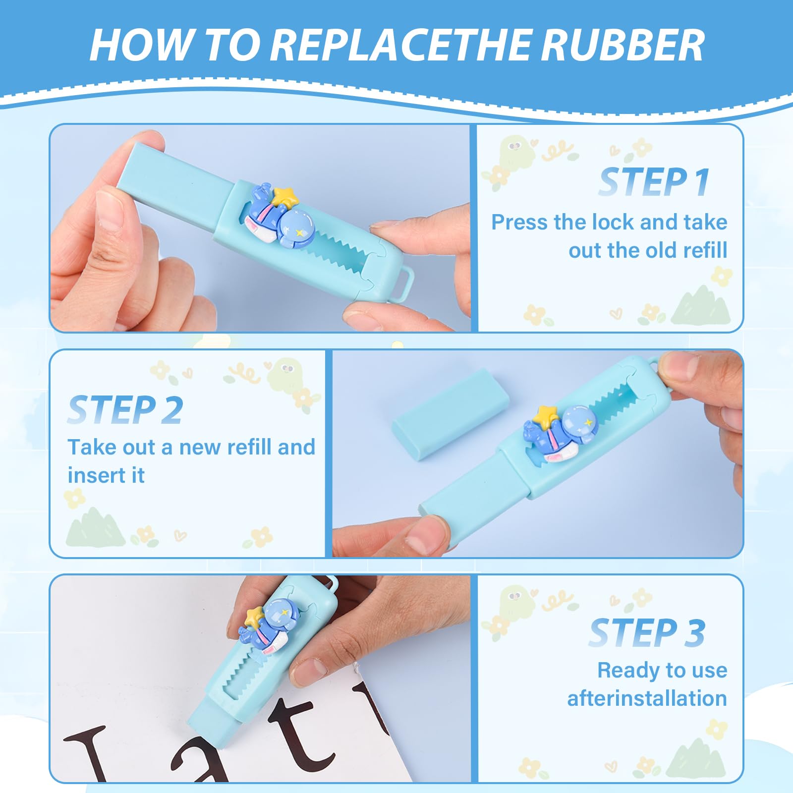 LiYiQ latex-free erasers safe for children in classroom use