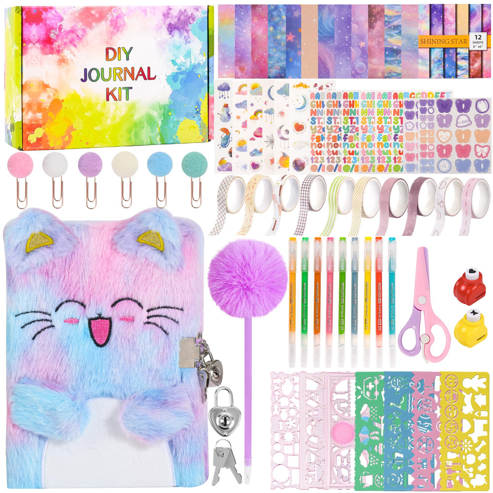 LiYiQ plush cat diary cover inviting private writing and creativity
