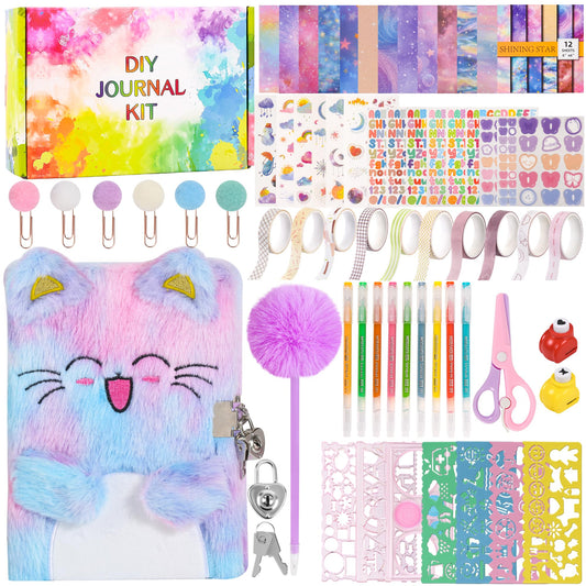 LiYiQ plush cat diary cover inviting private writing and creativity