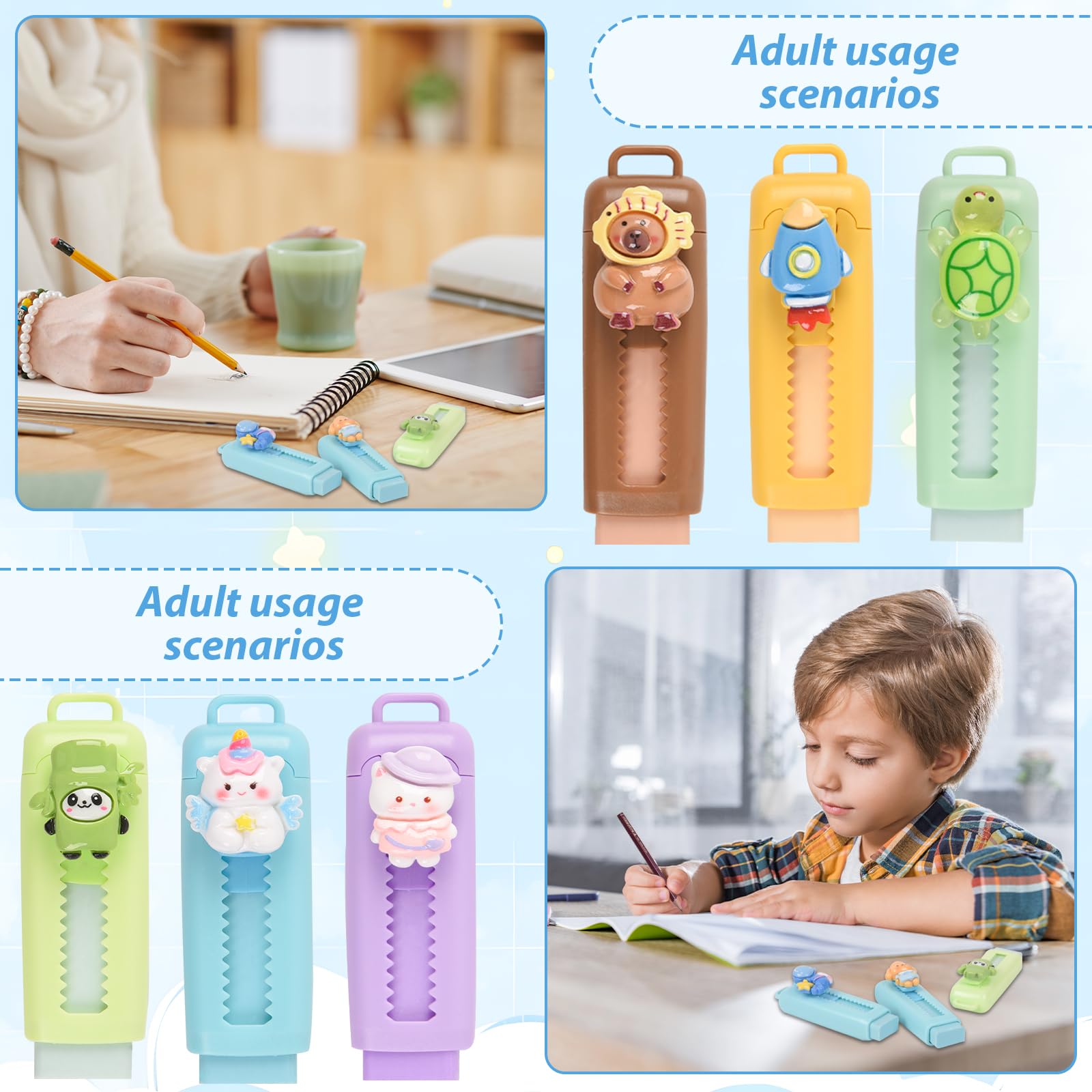 LiYiQ retractable eraser with convenient pen grip for easy erasing