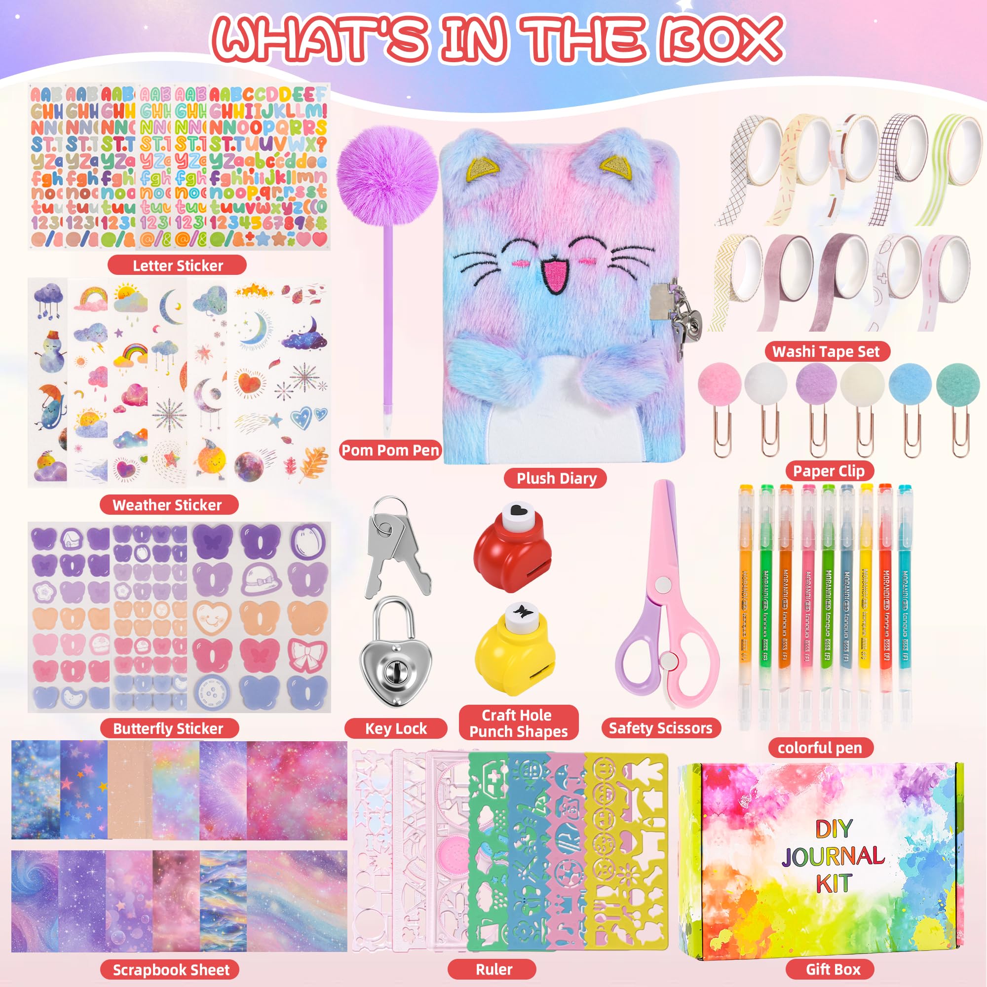 LiYiQ starry sky scrapbook paper set for stylish diary decoration