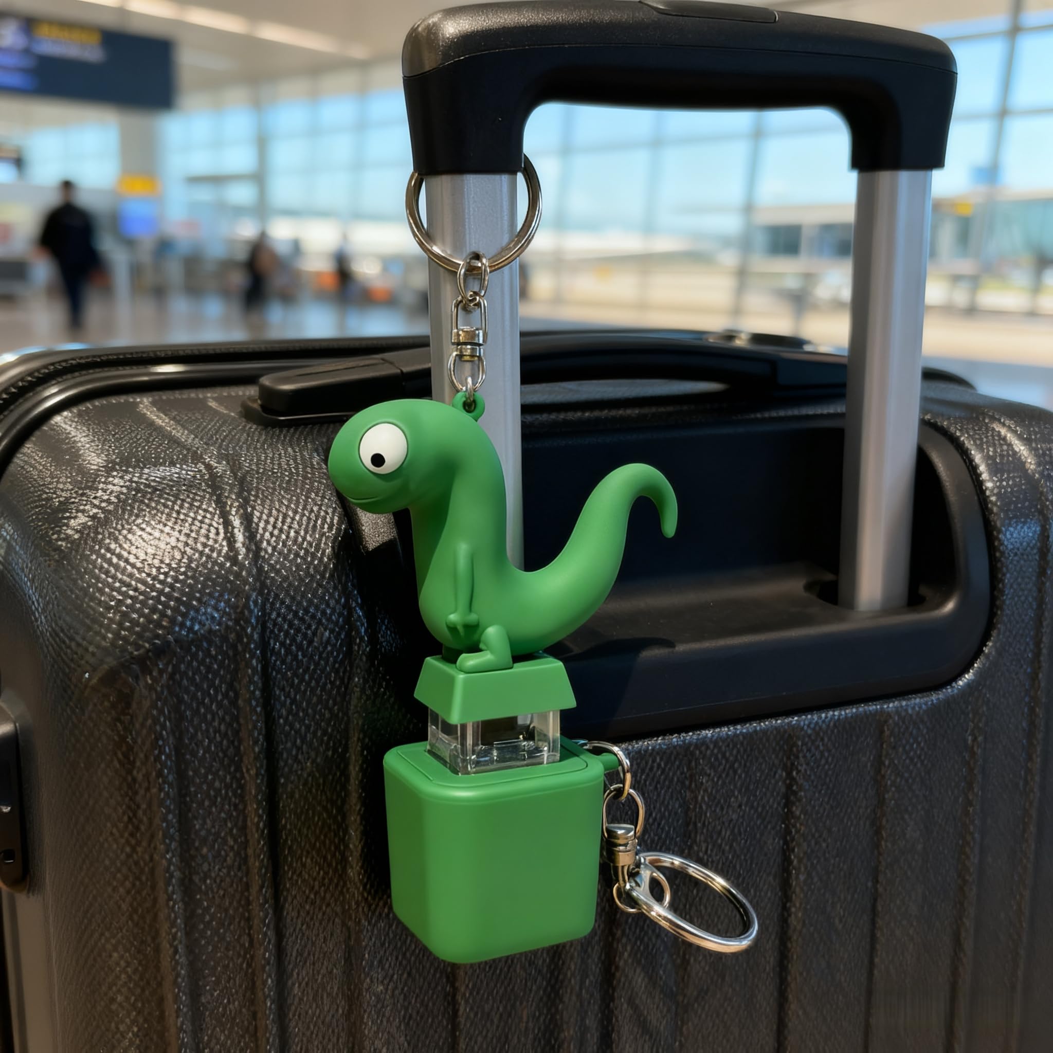 Lizard Button Keychain durable ABS material for everyday use.