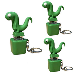 Lizard Button Keychain front view with light-up LEDs for on-the-go stress relief.