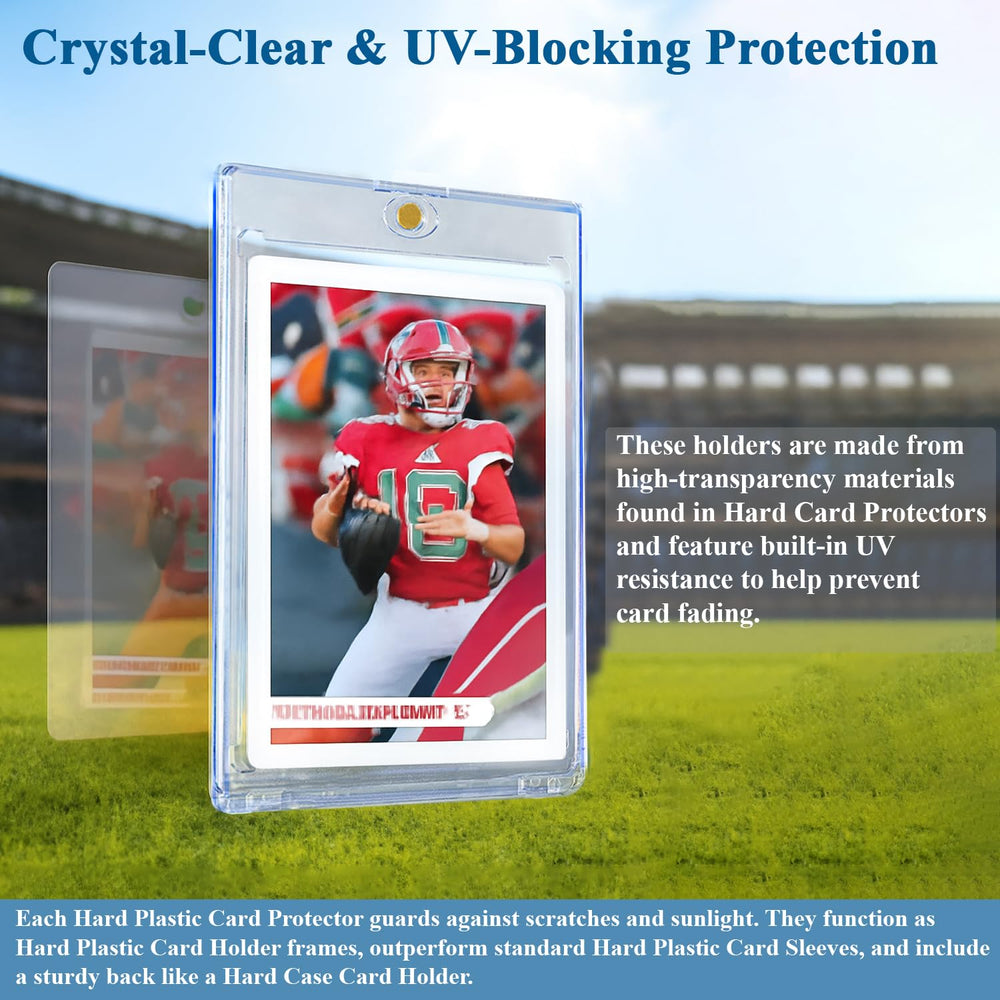 Lizuart hard plastic card holder keeps baseball cards organized on shelves