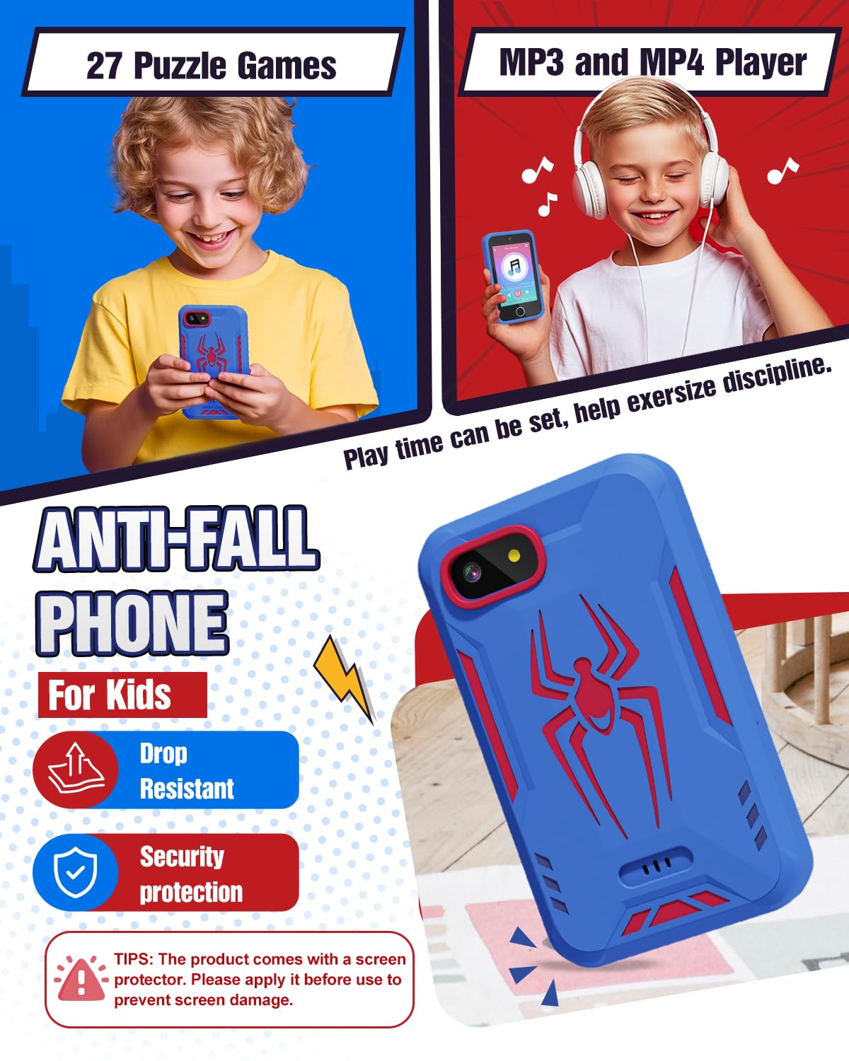 Lizzbey Spider Phone preloaded educational games and stories.