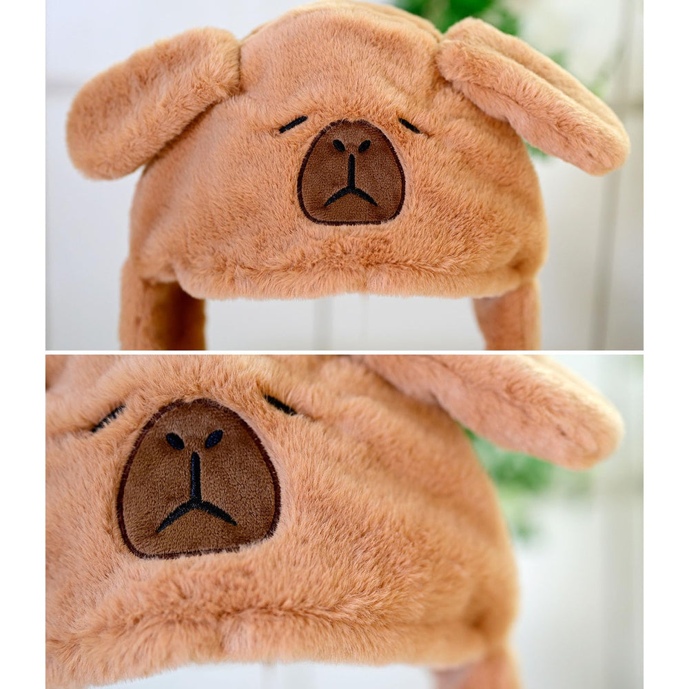 LJJINGXS Capybara hat warm, long side flaps protect ears and cheeks.