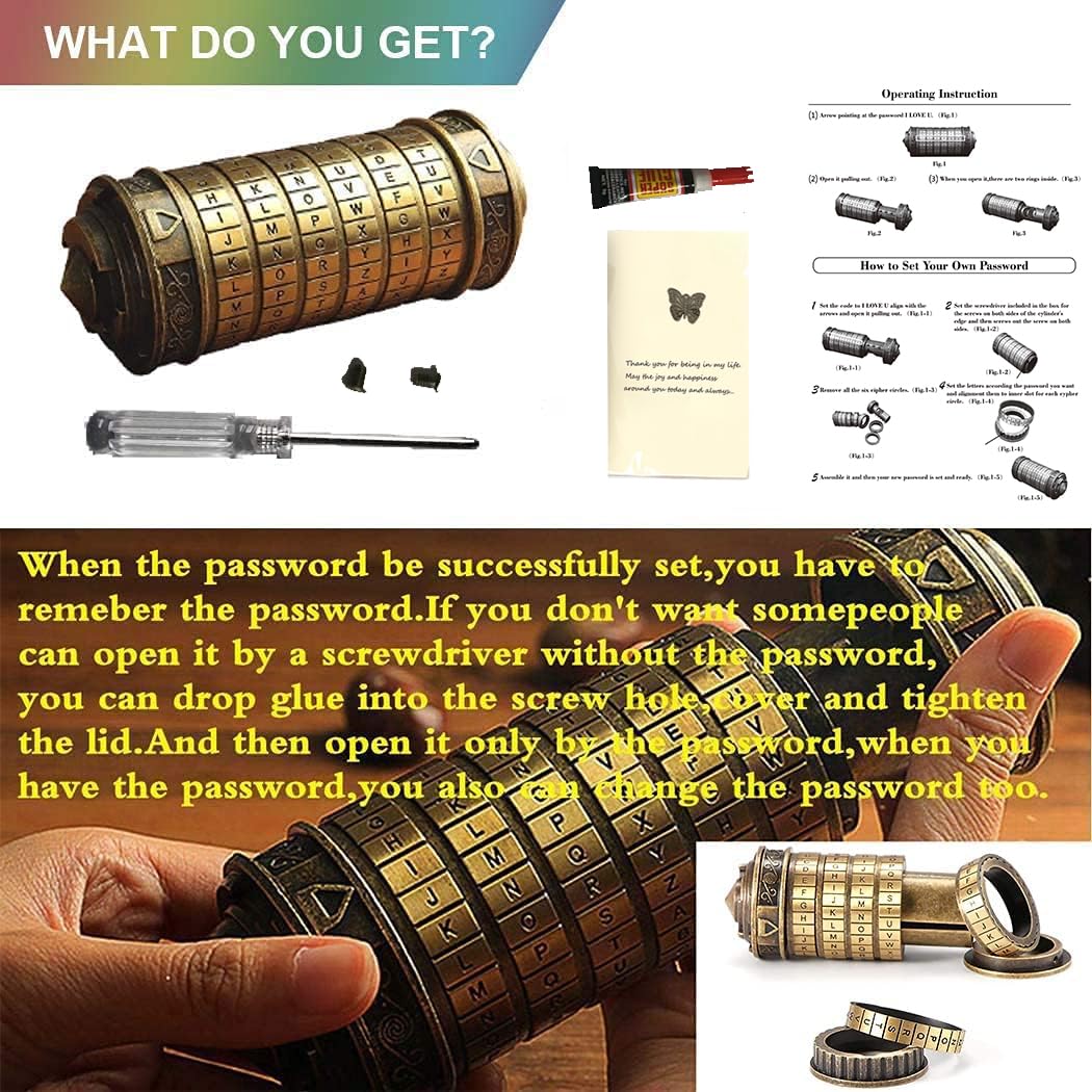Romantic gift idea: the LJOYKID cryptex bronze suits anniversaries and proposals