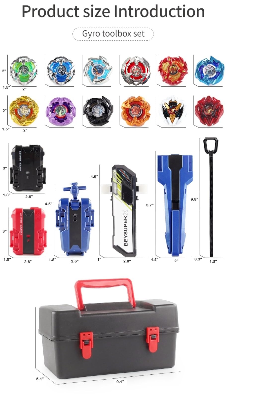 LJXTTDZS portable storage box keeps tops organized between play sessions.