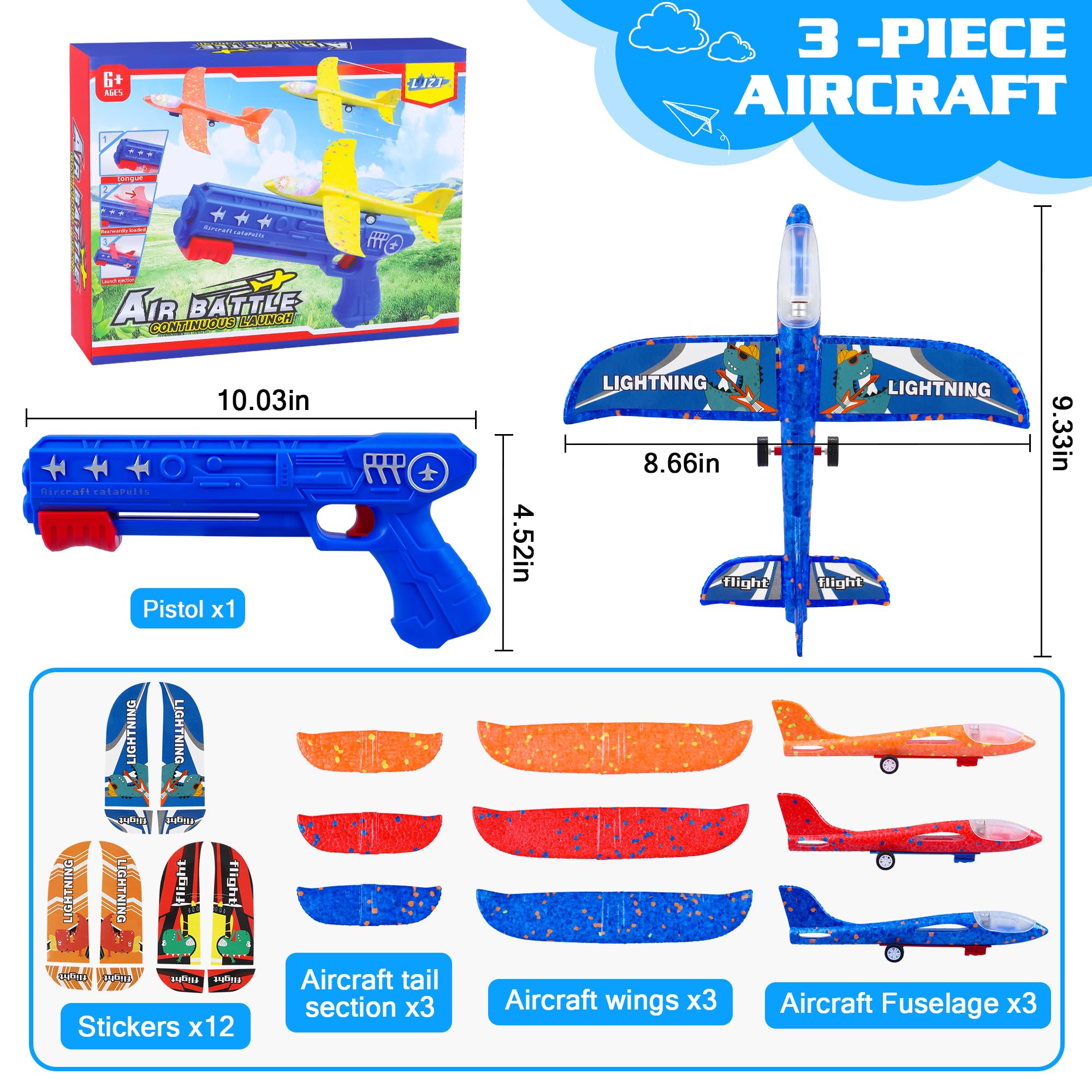 LJZJ green foam glider plane ready for outdoor flights.