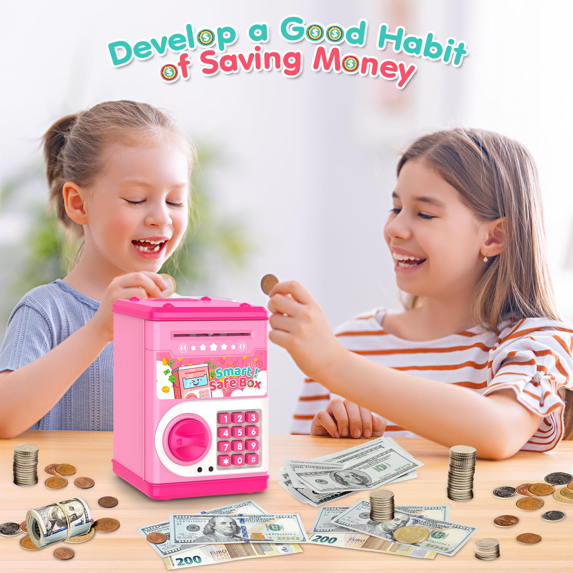 LJZJ real money saving box for practical money management by kids.