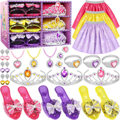 LJZJ Princess dress set with skirts, shoes and crowns for imaginative play