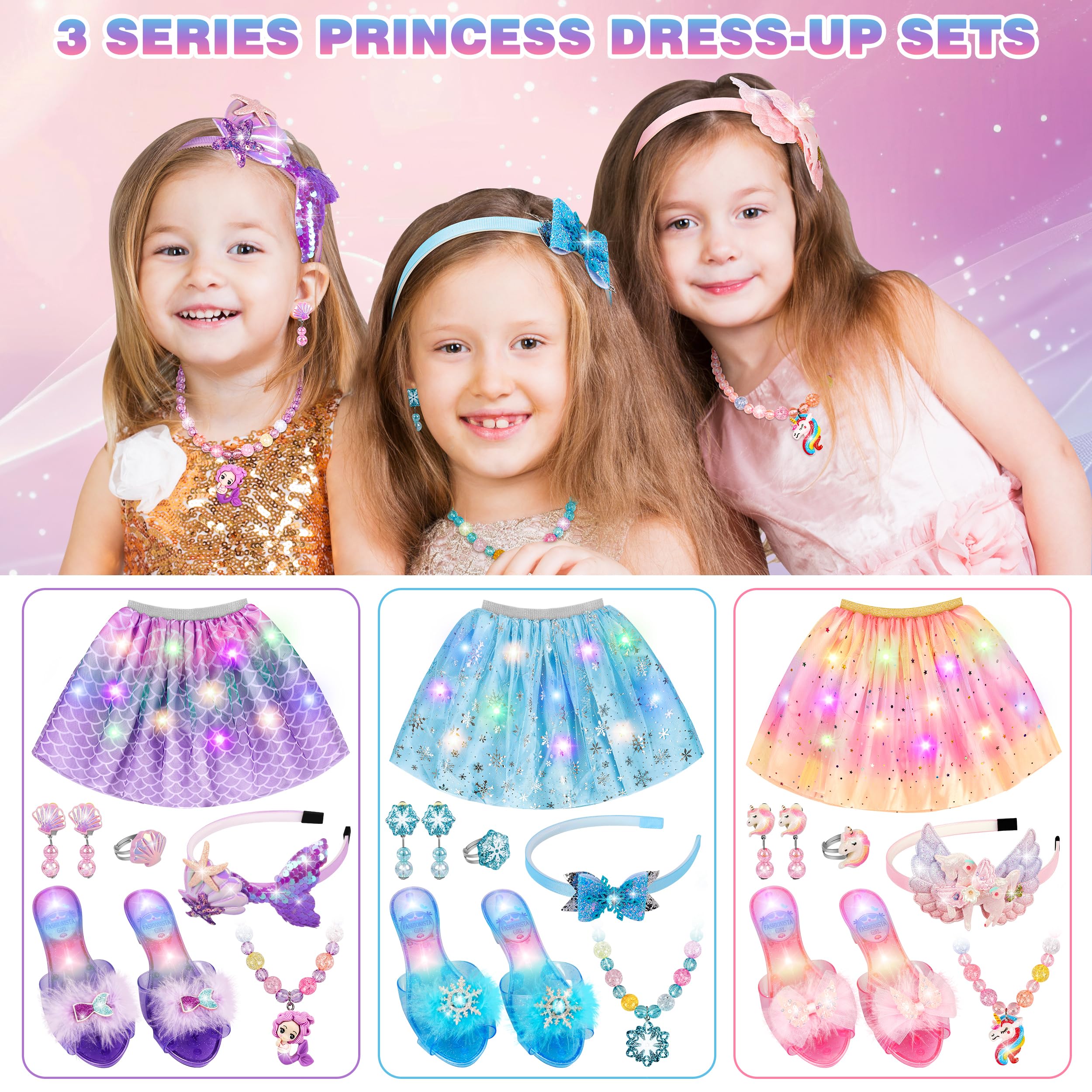 LJZJ three pairs of non-slip dress-up shoes for safe play.