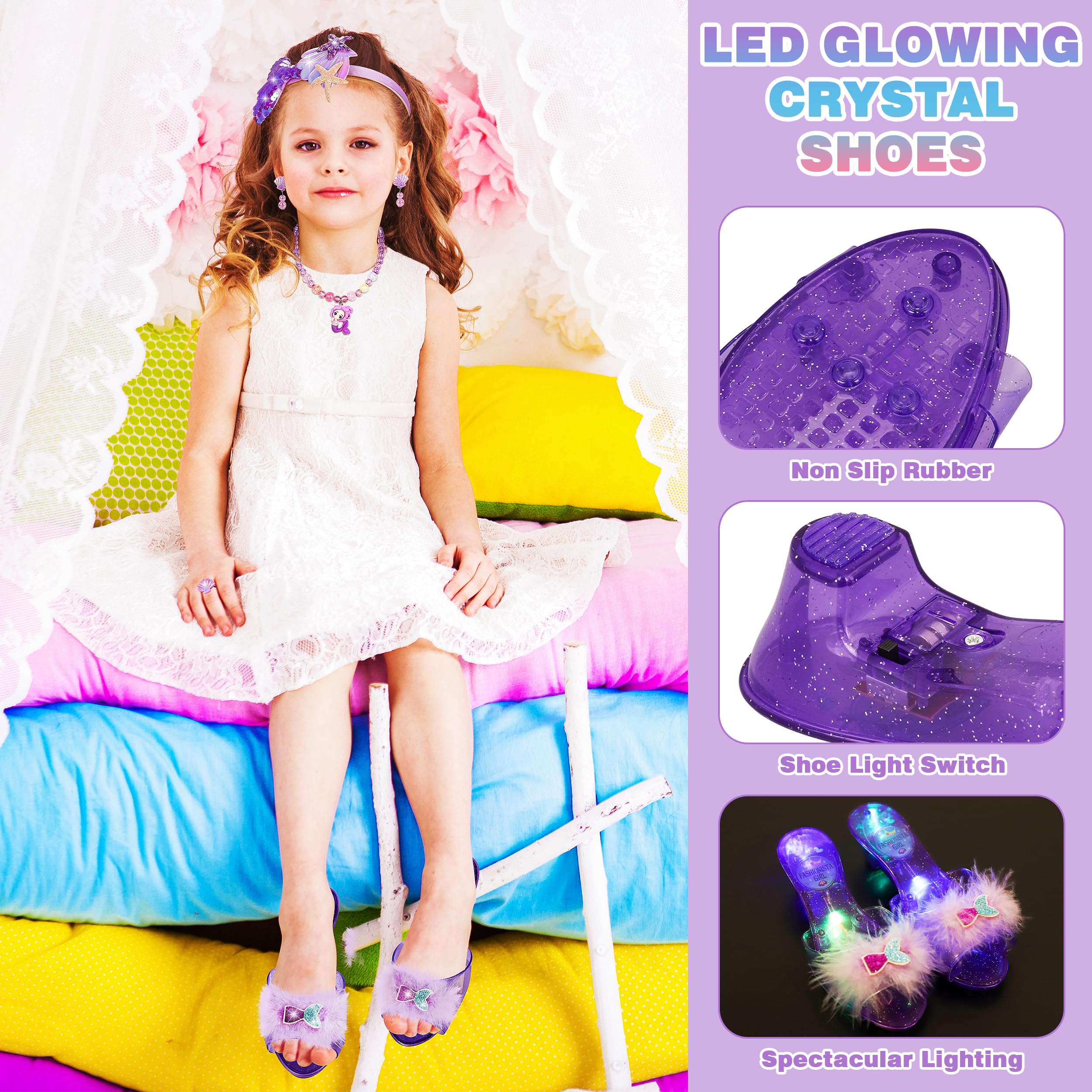 LJZJ accessory set with tiaras, necklaces, hairbands, rings.