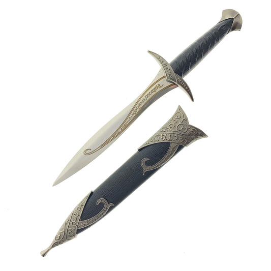 LKOQO elvish dagger 11-inch with scabbard, ideal for display and cosplay.