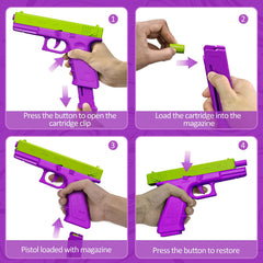 LLESSOO shell ejecting toy with casings demonstrates safe, non-firing design.