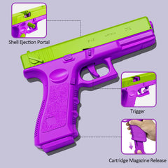 LLESSOO shell ejecting toy side angle highlights one-handed operation for quick focus.