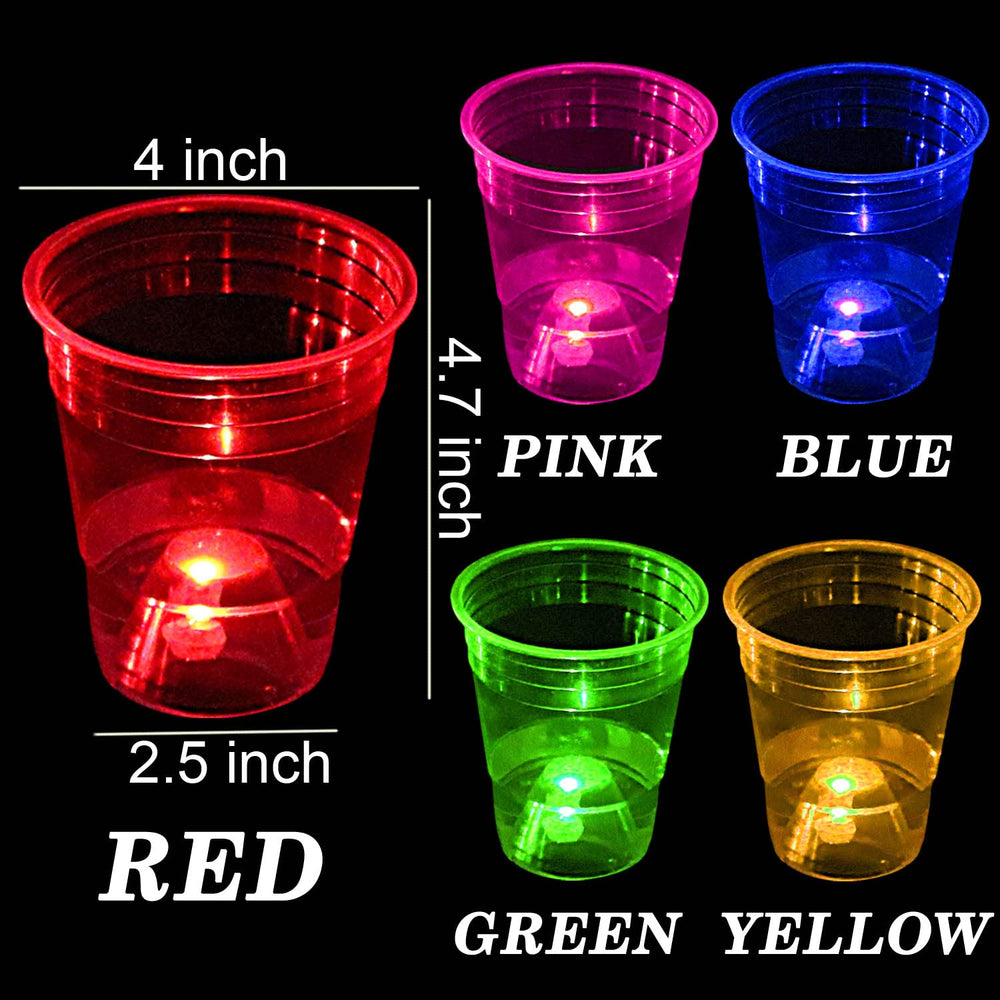 LLKMDSS glow-in-the-dark cups for neon-themed parties.