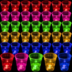 LLKMDSS glowing party cups 40-pack with bright LED lights for festive gatherings.