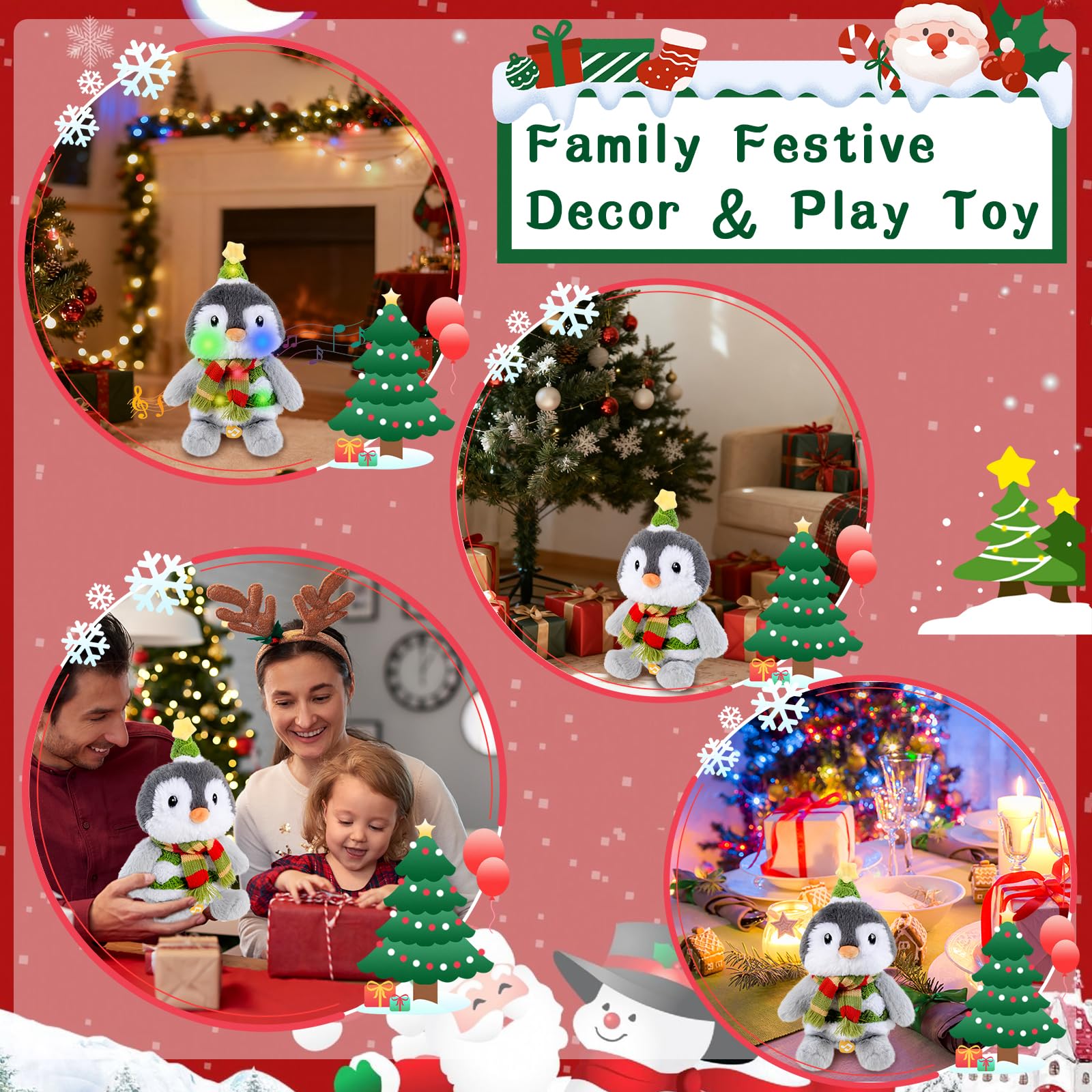LLUKEME Christmas penguin plush adds a playful touch to gift exchanges.