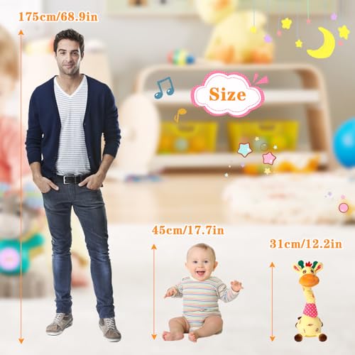 LLUKEME plush giraffe with embroidered eyes invites interaction