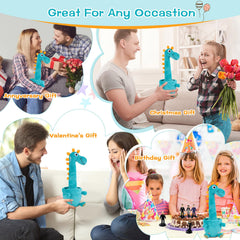 LLUKEME portable giraffe toy suitable for picnics, trips, and party entertainment.